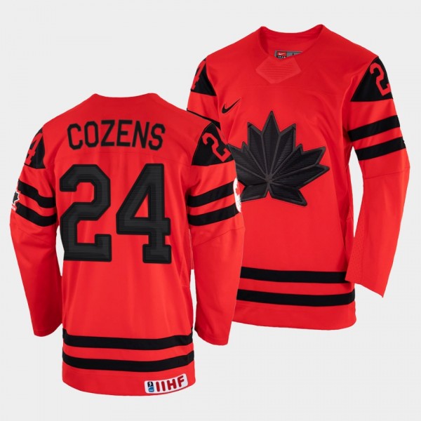 Canada 2022 IIHF World Championship Dylan Cozens #24 Red Jersey Away