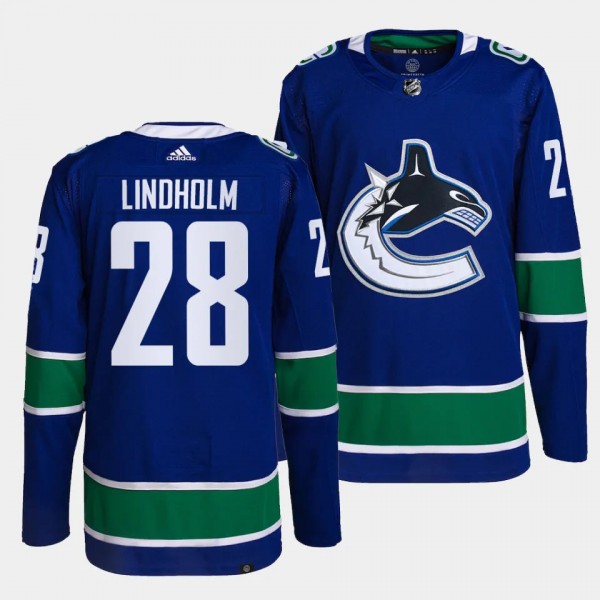 Elias Lindholm Vancouver Canucks Home Blue #28 Aut...