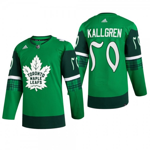 Toronto Maple Leafs Erik Kallgren #50 St. Patrick 2022 Green Jersey Warm-Up