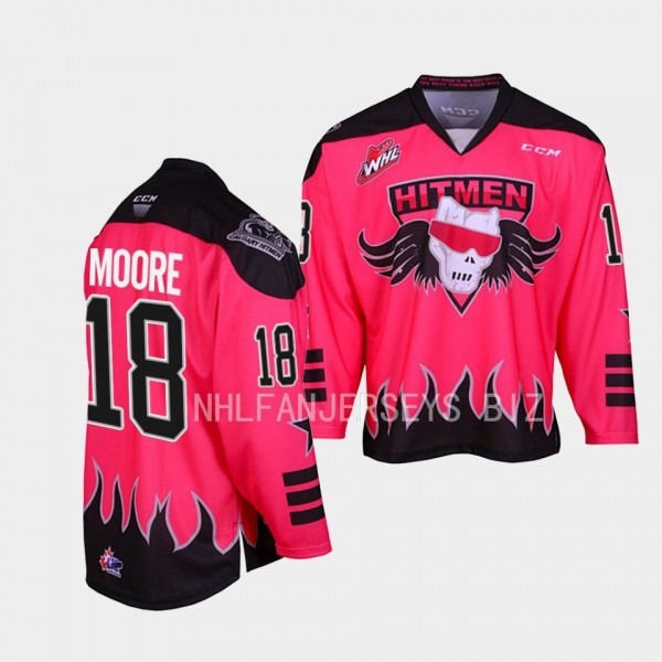 Ethan Moore Calgary Hitmen 2023 Bret Hart themed P...