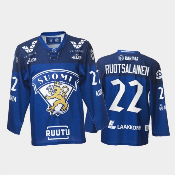 Finland Arttu Ruotsalainen 2021-22 Away Jersey Blu...