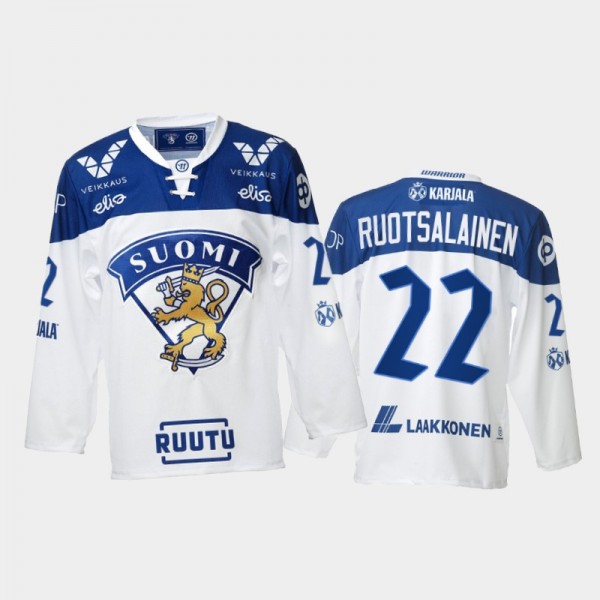 2021-22 Finland Arttu Ruotsalainen Home White Hock...