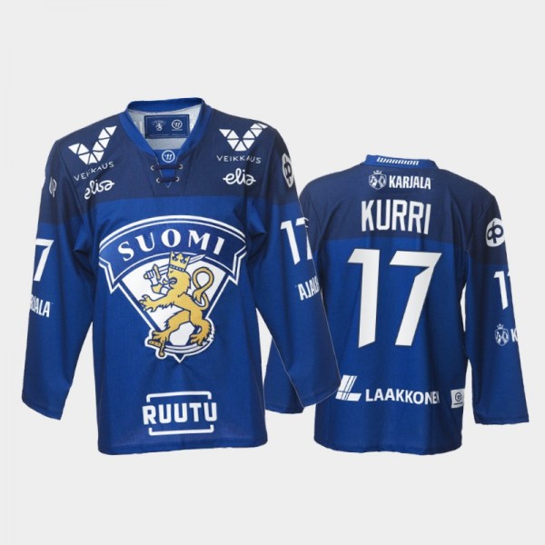 Finland Jari Kurri 2021-22 Away Jersey Blue