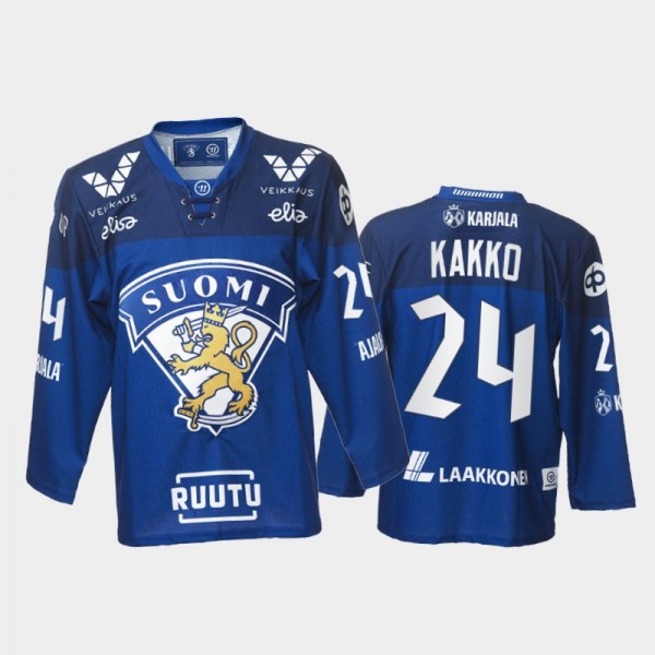 Finland Kaapo Kakko 2021-22 Away Jersey Blue