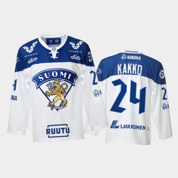 2021-22 Finland Kaapo Kakko Home White Hockey Jers...