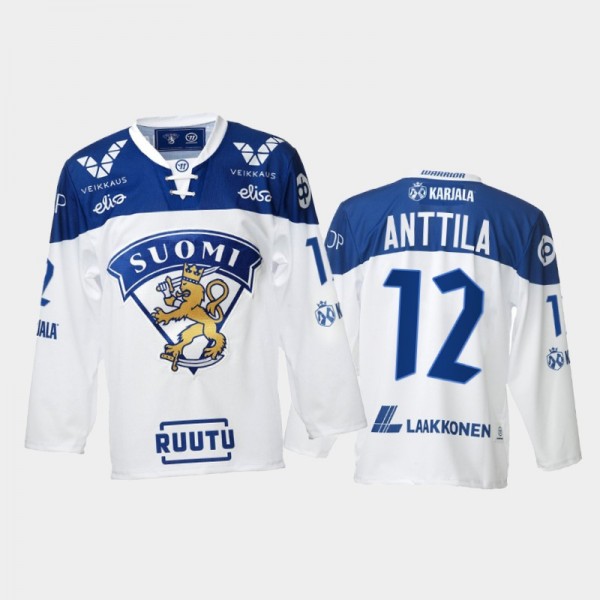 2021-22 Finland Marko Anttila Home White Hockey Je...