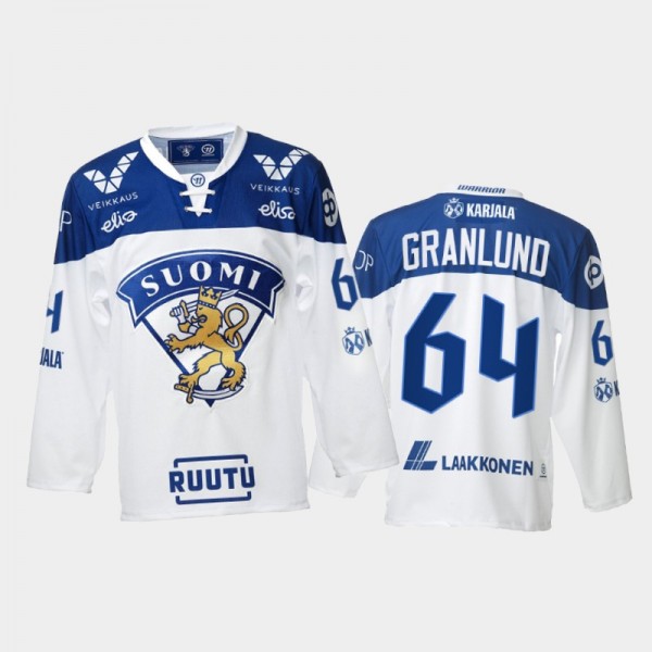 2021-22 Finland Mikael Granlund Home White Hockey Jersey