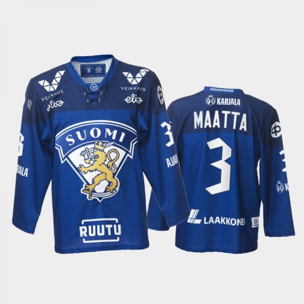 Finland Olli Maatta 2021-22 Away Jersey Blue