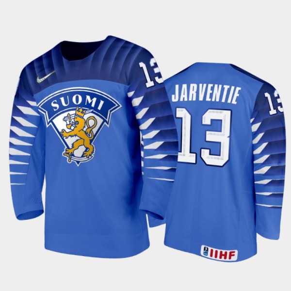 Roby Jarventie 2021 IIHF World Junior Championship Finland Away Jersey Blue