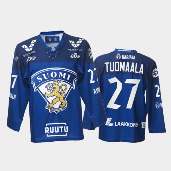 Finland Samu Tuomaala 2021-22 Away Jersey Blue