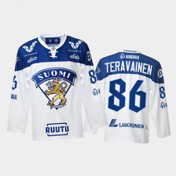 2021-22 Finland Teuvo Teravainen Home White Hockey...