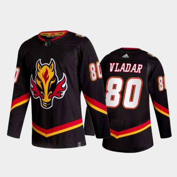 Dan Vladar 2021 Reverse Retro Calgary Flames Black...