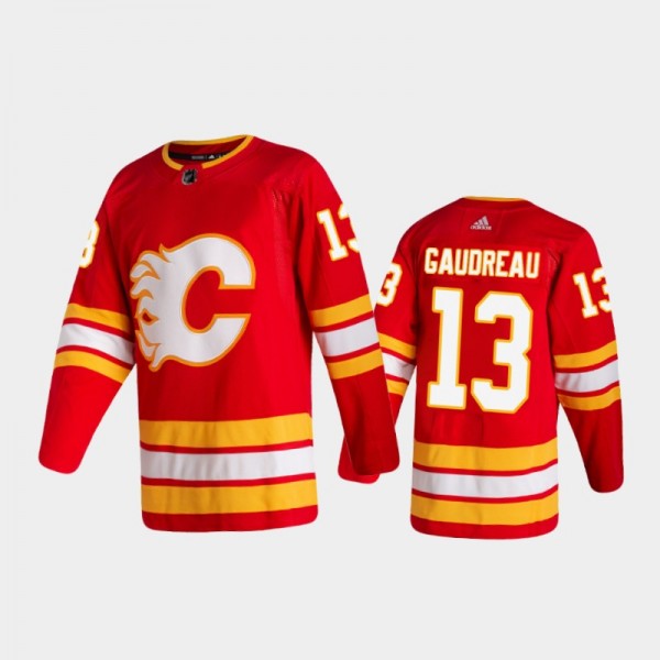 Johnny Gaudreau Home Calgary Flames Red 2020-21 Je...