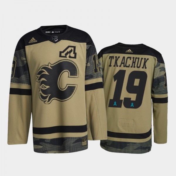 Matthew Tkachuk Flames 2021 CAF Night Camo Jersey