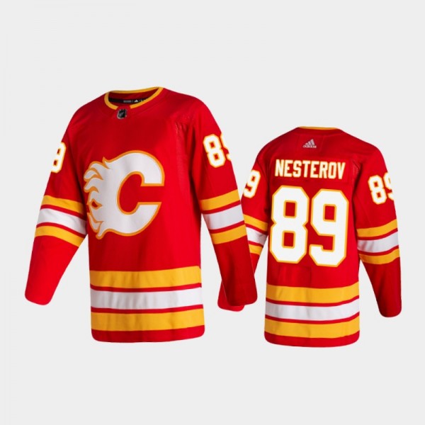 Nikita Nesterov Home Calgary Flames Red 2020-21 Je...