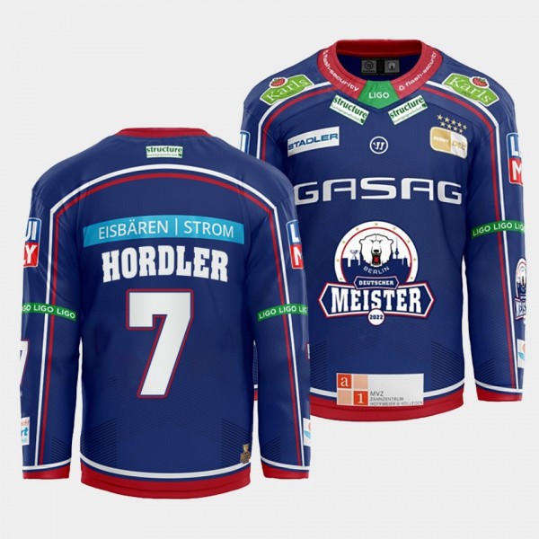 Eisbaren Berlin Frank Hordler #7 Jersey Men's Blue...