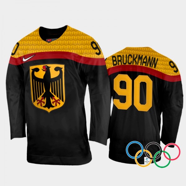 Germany Hockey 2022 Winter Olympics Felix Bruckmann Black Jersey Away