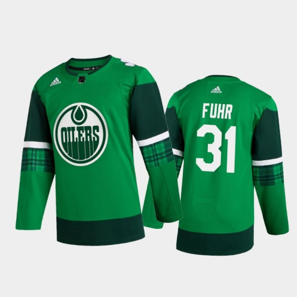 Oilers Grant Fuhr 2020 St. Patrick's Day Authentic...