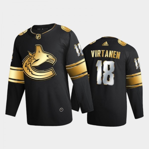 2020-21 Jake Virtanen Golden Edition Limited Authentic Vancouver Canucks Jersey - Black