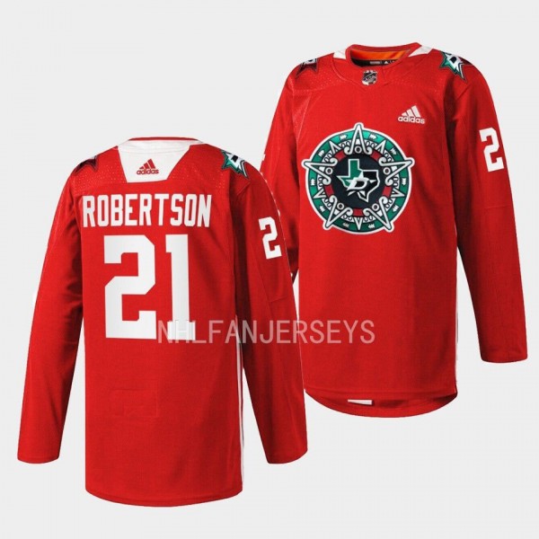 Noche Mexicana Jason Robertson Dallas Stars Red #21 Warmup Jersey 2023