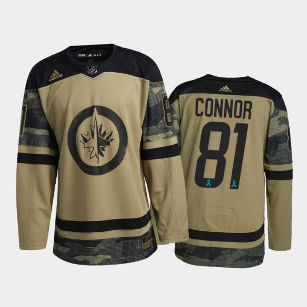 Jets Canadian Armed Force Kyle Connor Jersey 2021 ...