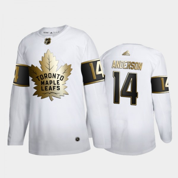 Joey Anderson White Golden Edition Toronto Maple Leafs Jersey Authentic Player