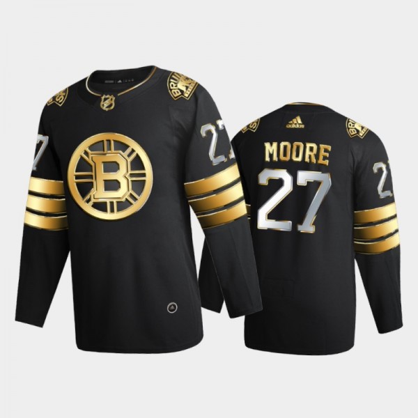 2020-21 John Moore Authentic Golden Limited Authentic Boston Bruins Jersey - Black