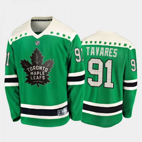 Maple Leafs John Tavares 2020 St. Patrick's Day Jersey Replica Player Green