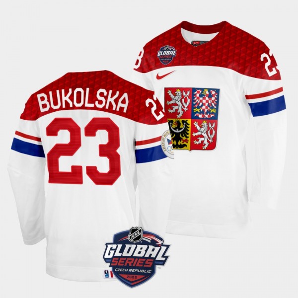 Czech Republic 2022 NHL Global Series Katerina Bukolska #23 White Jersey Home