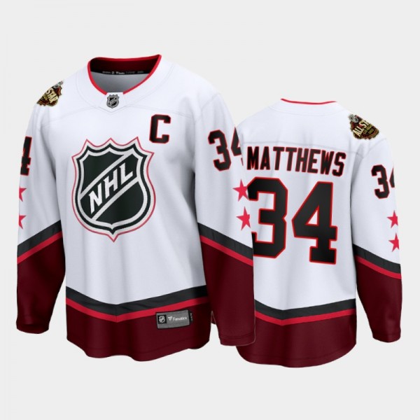 Auston Matthews Maple Leafs 2022 All-Star White Je...