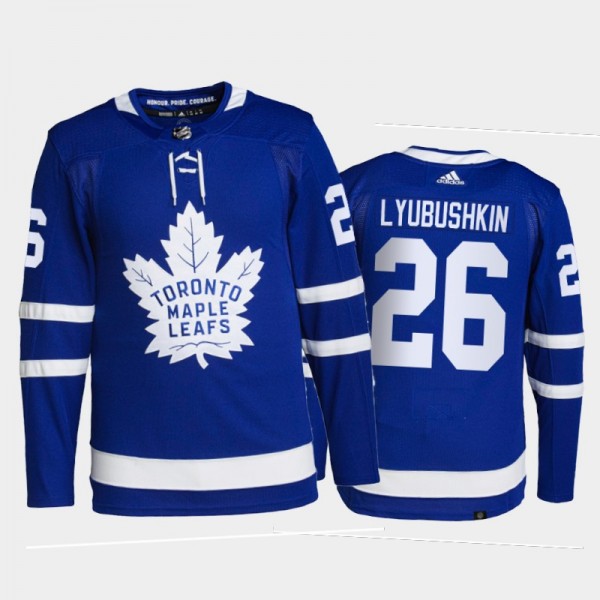 2022 Home Maple Leafs Ilya Lyubushkin Home Blue Je...