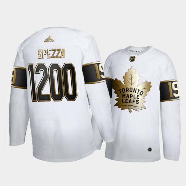 Jason Spezza Career 1200 Points Toronto Maple Leafs White Jersey commemorative