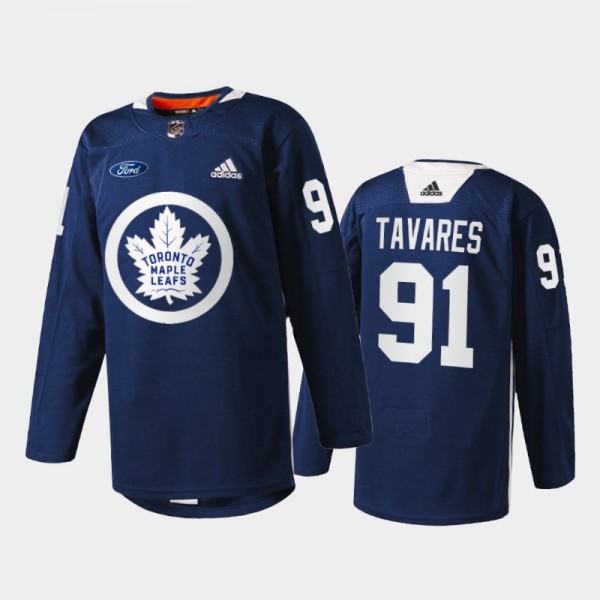John Tavares Primary Logo Toronto Maple Leafs Navy Jersey Warm Up