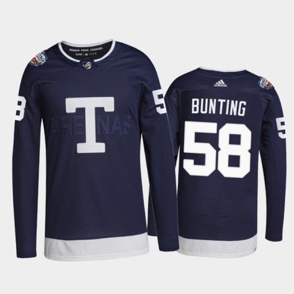 2022 Heritage Classic Maple Leafs Michael Bunting Heritage Classic Navy Jersey