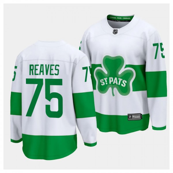2024 St. Patricks Alternate Ryan Reaves Toronto Maple Leafs #75 White Premier Jersey