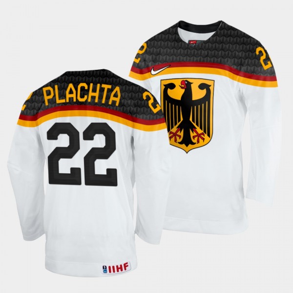 Germany 2022 IIHF World Championship Matthias Plachta #22 White Jersey Home