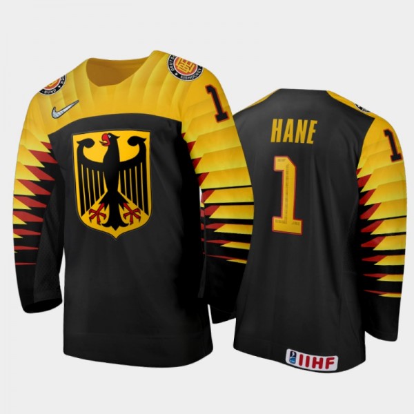 Men's Hendrik Hane Germany 2020 IIHF World Junior Ice Hockey Away Black Jersey