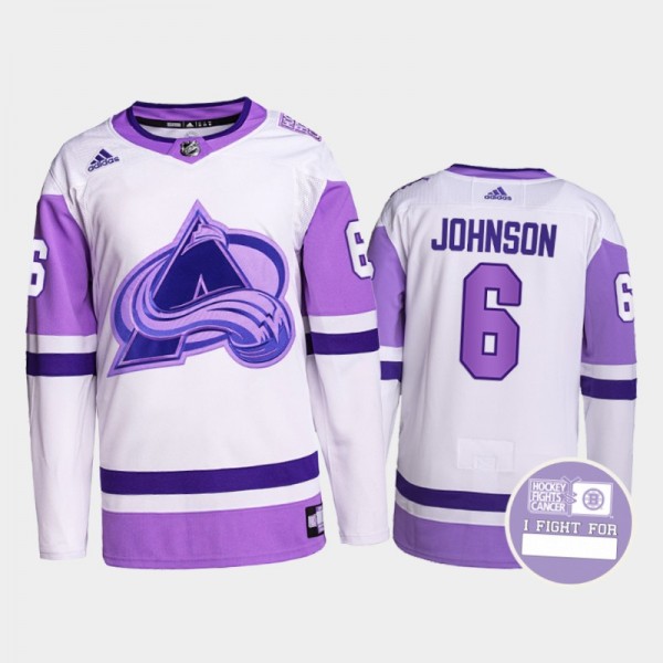 Erik Johnson Hockey Fights Cancer Avalanche White ...