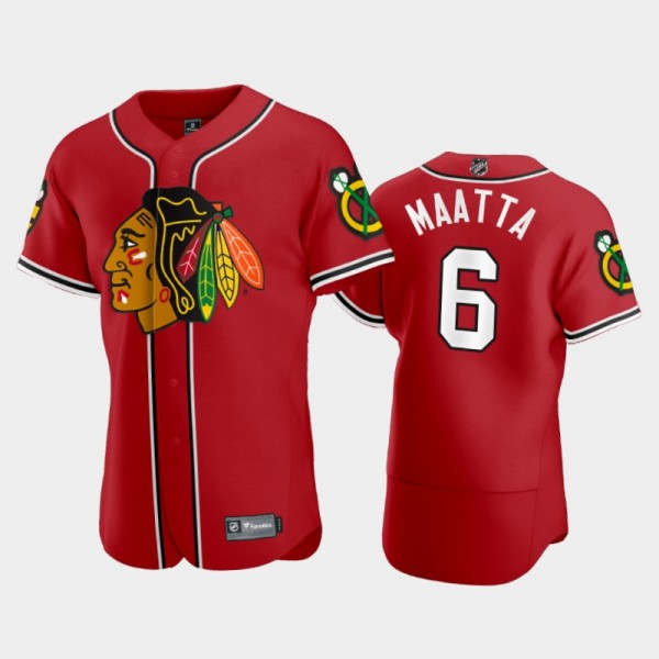 Olli Maatta 2020 NHL X MLB Crossover Blackhawks Ba...