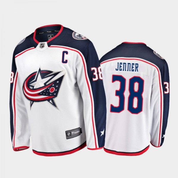 Boone Jenner Away Columbus Blue Jackets Jersey 2021 Captain White