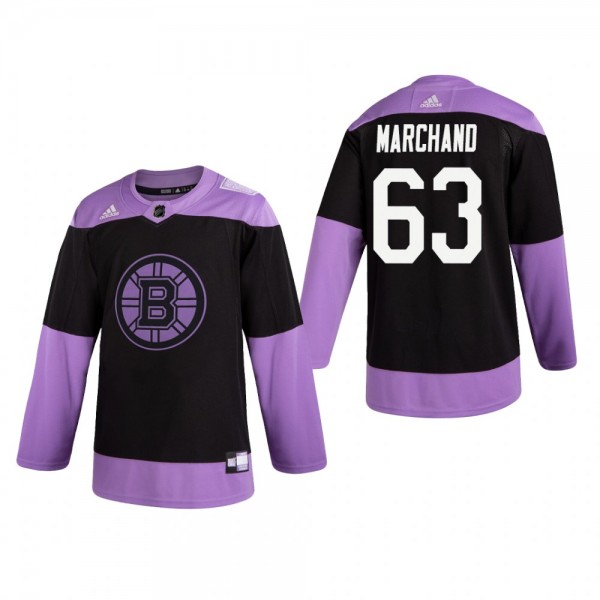 Brad Marchand Hockey Fights Cancer Jersey Boston B...