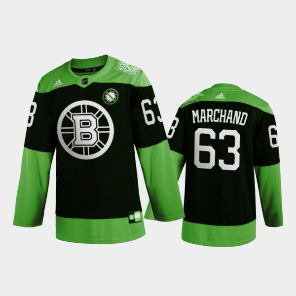 brad marchand Covid-19 Fight Green Bruins Jersey H...