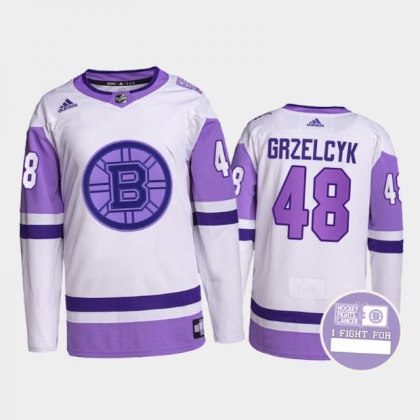 Matt Grzelcyk Hockey Fights Cancer Jersey Boston B...