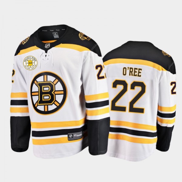 Willie O'Ree Retirement White Bruins Jersey Away
