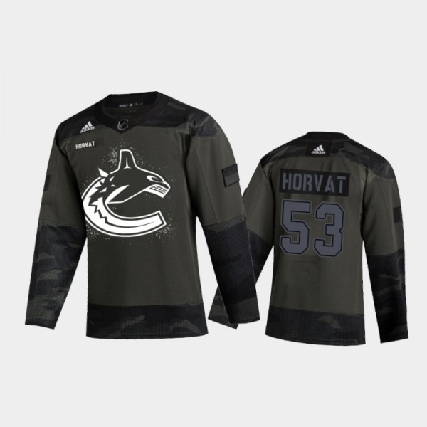 Bo Horvat 2021 Armed Forces Night Canucks Jersey W...