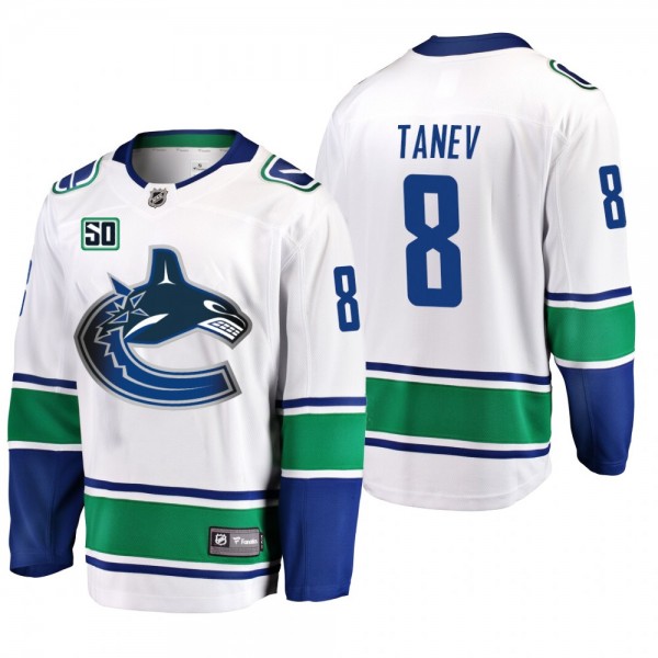 Canucks Christopher Tanev 50th Anniversary White J...