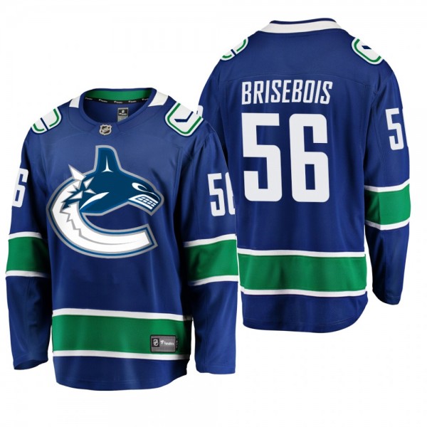 Guillaume Brisebois Home Breakaway Player Blue Vancouver Canucks New Edition Jersey