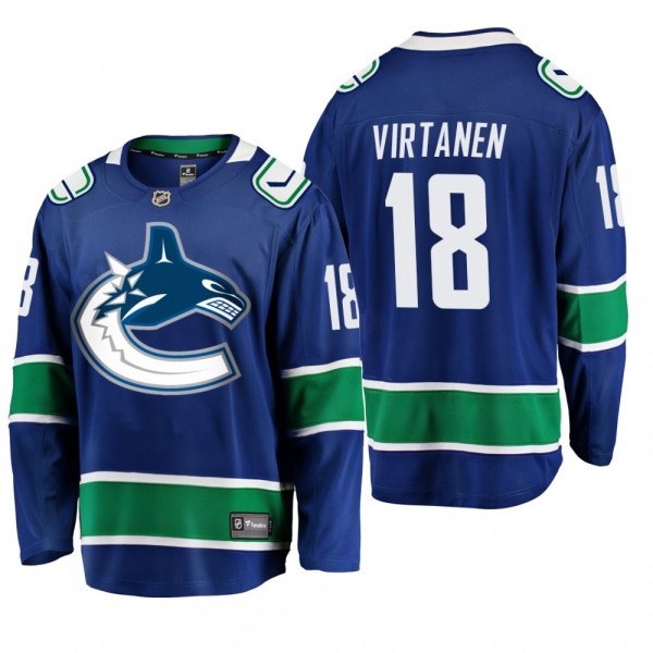 Jake Virtanen Home Breakaway Player Blue Vancouver...
