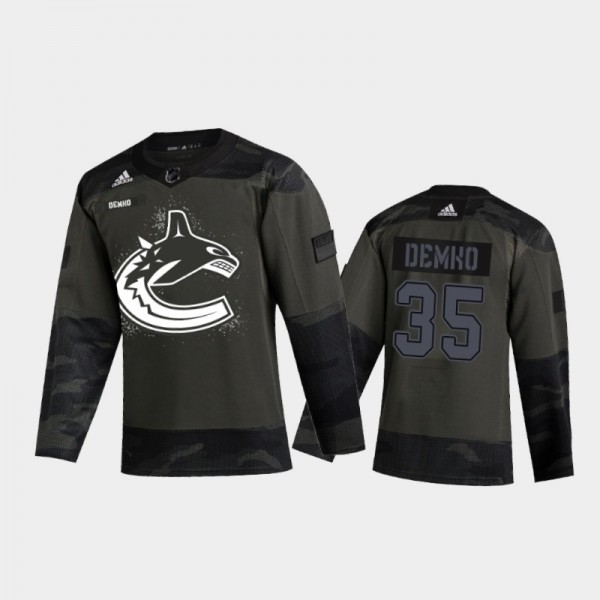 Thatcher Demko 2021 Armed Forces Night Canucks Jer...