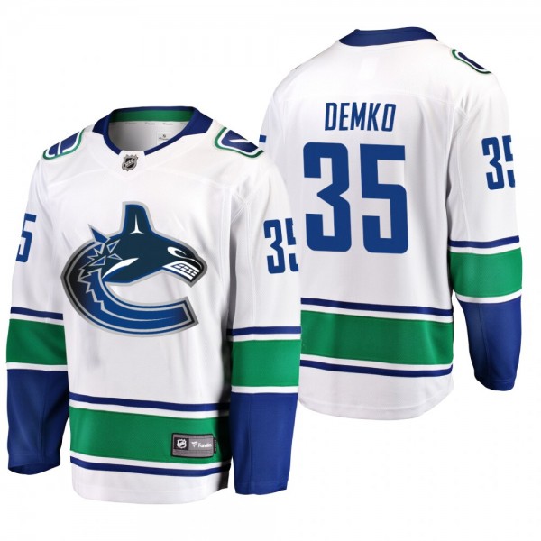 Thatcher Demko Away Breakaway Player White Vancouver Canucks New Edition Jersey